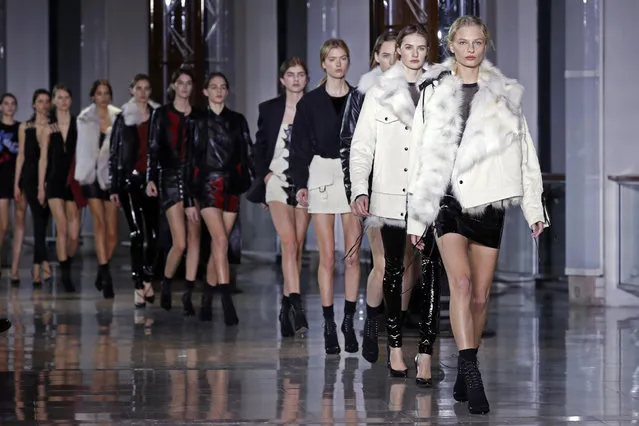 Models present creations by designer Anthony Vaccarello during his Fall/Winter 2016/2017 women's ready-to-wear collection show in Paris, France, March 1, 2016. (Photo by Benoit Tessier/Reuters)