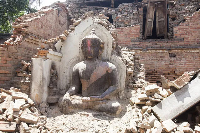 The ancient neighborhoods of Bhaktapur were among the most heavily damaged in the Kathmandu Valley, Nepal, on April 27, 2015. (Photo by Brian Dawson/The Washington Post)