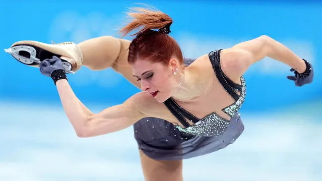 Eliska Brezinova of the Czech Republic competes in the women's short program figure skating at the 2022 Winter Olympics in Beijing, China on February 6, 2022. (Photo by Aleksandra Szmigiel/Reuters)