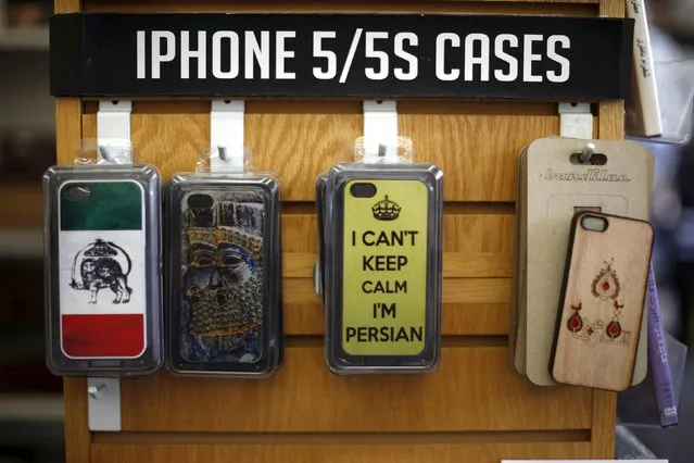 An iPhone case with a pre-1980 Iranian flag is seen at a store in Westwood, Los Angeles, California, United States July 14, 2015. Iran and six major world powers reached a nuclear deal on Tuesday, capping more than a decade of negotiations with an agreement that could transform the Middle East. (Photo by Lucy Nicholson/Reuters)
