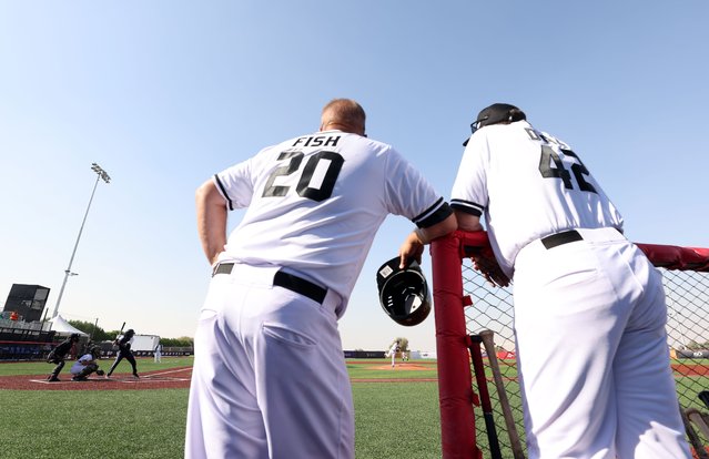 The UAE beat India in their first ever international baseball match winning by seven runs to one in the Baseball United Arab Classic. The Sevens, Dubai on November 6, 2024. (Phto by Chris Whiteoak/The National)