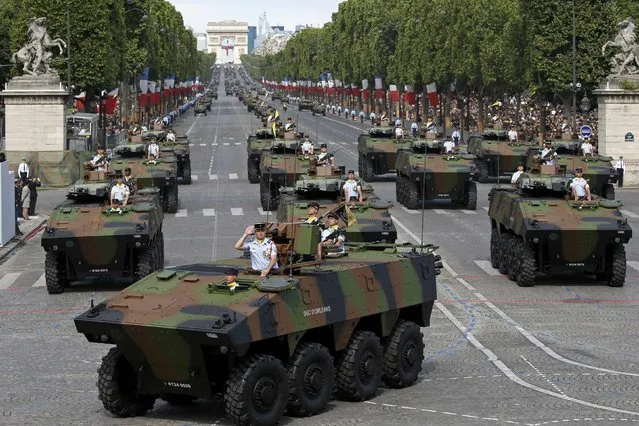 French 16th hunter battalion attend the Bastille Day military parade on the Champs Elysees in Paris, France, July 14, 2016. (Photo by Benoit Tessier/Reuters)