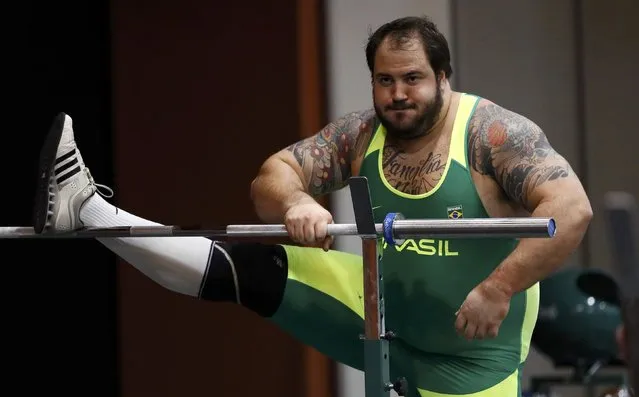 2016 Rio Olympics, Weightlifting, Men's Training, Riocentro, Rio de Janeiro, Brazil on July 27, 2016. Fernando Reis of Brazil during practice. (Photo by Stefan Wermuth/Reuters)