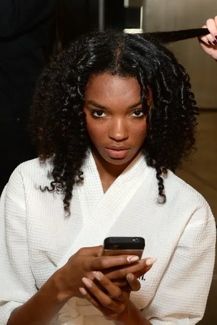 A model prepares backstage at the Houghton Fashion Show during Spring 2016 MADE Fashion Week at Milk Studios on September 14, 2015 in New York City. (Photo by Ben Gabbe/Getty Images)