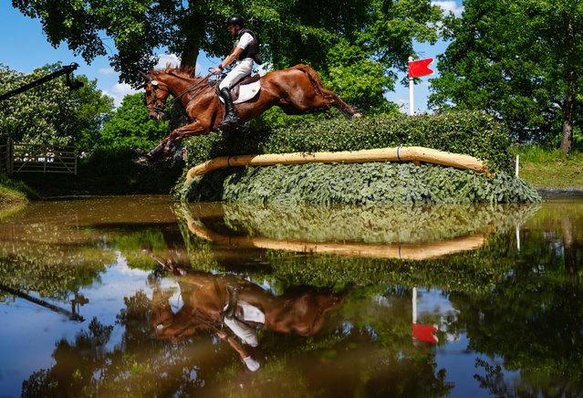 Senne Vervaecke of Belgium aboard Google Van Alsingen on day four of the MARS Badminton Horse Trials 2025 at The Badminton Estate, Gloucestershire, UK on Saturday, May 10, 2025. (Photo by David Davies/PA Wire)