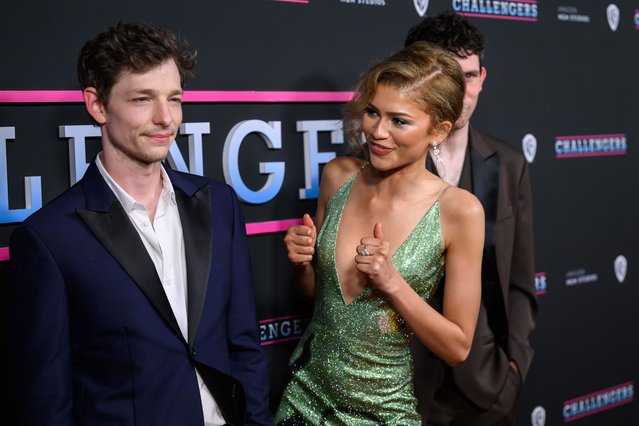 American actor Mike Faist and American actress and singer Zendaya attends the Australian premiere of “Challengers” at the State Theatre on March 26, 2024 in Sydney, Australia. (Photo by James Gourley/Getty Images)