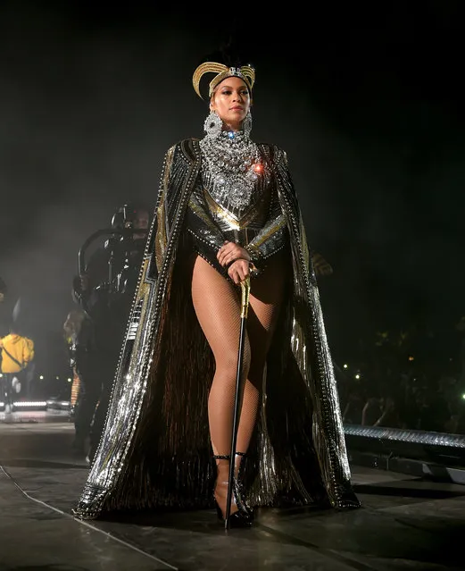 Beyonce Knowles performs onstage during 2018 Coachella Valley Music And Arts Festival Weekend 1 at the Empire Polo Field on April 14, 2018 in Indio, California. (Photo by Larry Busacca/Getty Images for Coachella)