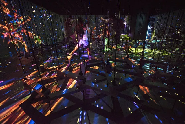 Inside the new Digital Art Museum in Tokyo, Japan on June 21, 2018. (Photo by South West News Service)