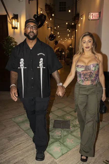 “Real Housewives of Miami” and “Traitors” star Larsa Pippen enjoys a date night with boyfriend Marcus Jordan at celebrity hot spot Sushi | Bar Miami Beach in the last decade of January 2024. (Photo by Ryan Troy)