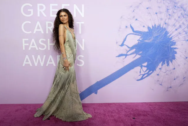 Zendaya arrives at the Green Carpet Fashion Awards, Wednesday, March 6, 2024, in Los Angeles. (Photo by Jordan Strauss/Invision/AP Photo)