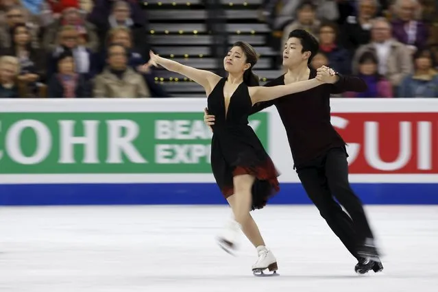 Figure Skating, ISU World Figure Skating Championships, Ice Dance Free Dance, Boston, Massachusetts, United States on March 31, 2016: Silver medalists Maia Shibutani and Alex Shibutani of the United States compete. (Photo by Brian Snyder/Reuters)
