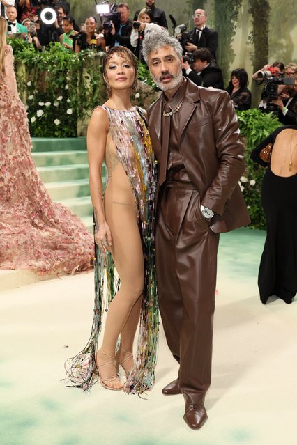 British singer-songwriter Rita Ora and New Zealand filmmaker and actor Taika Waititi attend The 2024 Met Gala Celebrating “Sleeping Beauties: Reawakening Fashion” at The Metropolitan Museum of Art on May 06, 2024 in New York City. (Photo by Dia Dipasupil/Getty Images)