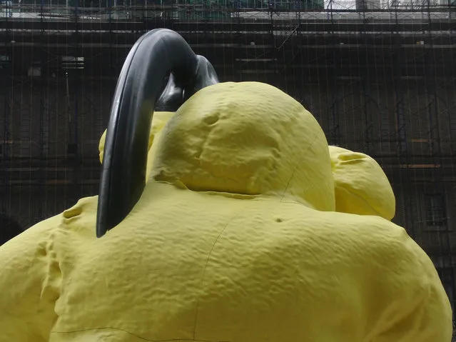 Giant Yellow Teddy Bear Sculpture By Urs Fischer