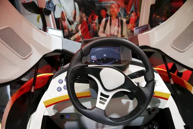 A high-efficiency petrol-burning concept car is unveiled by Royal Dutch Shell during a ceremony in Beijing, China April 22, 2016. (Photo by Damir Sagolj/Reuters)