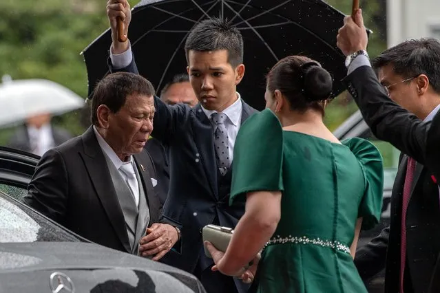 Philippines President Rodrigo Duterte arrives for the enthronement ceremony of Japan's Emperor Naruhito at the Imperial Palace in Tokyo, Japan on October 22, 2019. (Photo by Carl Court/Pool via Reuters)