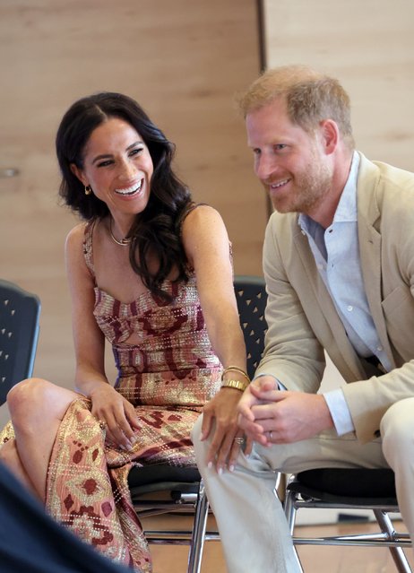 Meghan, Duchess of Sussex and Prince Harry, Duke of Sussex are seen at Centro Nacional de las Artes Delia Zapata during The Duke and Duchess of Sussex's Colombia Visit on August 15, 2024 in Bogota, Colombia. (Photo by Eric Charbonneau/Archewell Foundation via Getty Images)