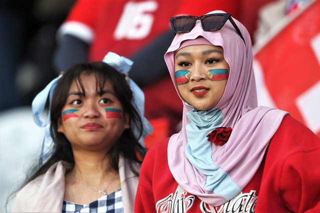 Philippines fans show their support prior to the FIFA Women's World Cup Australia & New Zealand 2023 Group A match between Philippines and Switzerland at Dunedin Stadium on July 21, 2023 in Dunedin, New Zealand. (Photo by Lars Baron/Getty Images)