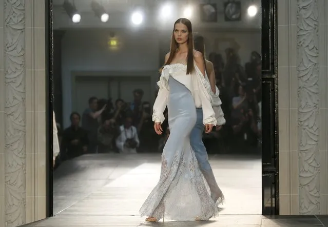 A model presents a creation by French designer Alexis Mabille as part of his Haute Couture Fall/Winter 2016/2017 collection in Paris, France, July 5, 2016. (Photo by Gonzalo Fuentes/Reuters)