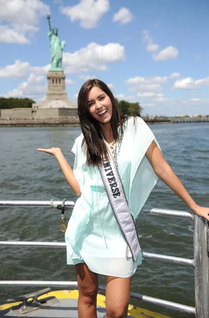 Miss Universe Paulina Vega attends the CitySightseeing Ride Of Fame media cruise at Pier 78 on August 27, 2015 in New York City. (Photo by Craig Barritt/Getty Images for Ride Of Fame)