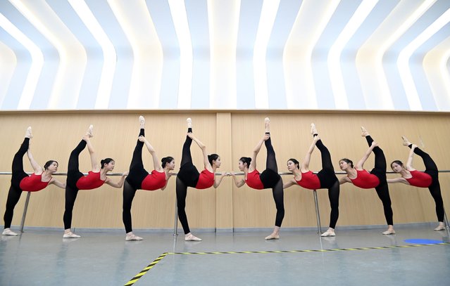 Candidates practice basic skills at a dance training center in Handan, China, on December 10, 2024. (Photo by Costfoto/NurPhoto/Rex Features/Shutterstock)