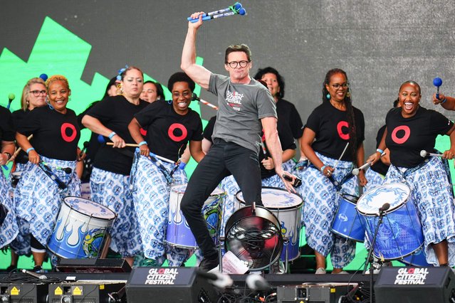 Australian actor and singer Hugh Jackman performs at the Global Citizen Concert on September 27, 2025 in New York City. (Photo by XNY/Star Max/GC Images)