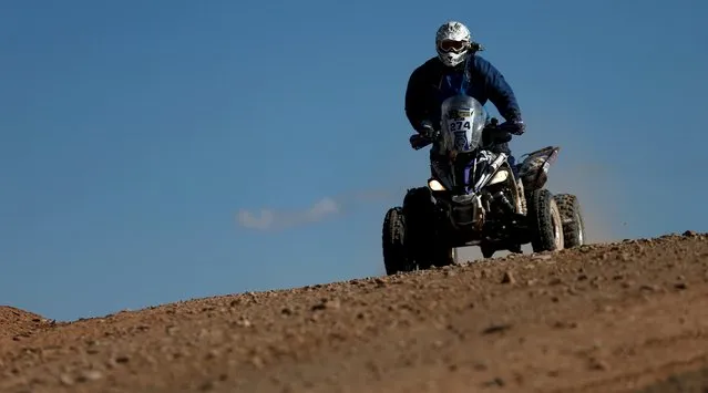 Brian Baragwanath of South Africa rides his Yamaha quad during the seventh stage in the Dakar Rally 2016 near Uyuni, Bolivia, January 9, 2016. (Photo by Marcos Brindicci/Reuters)