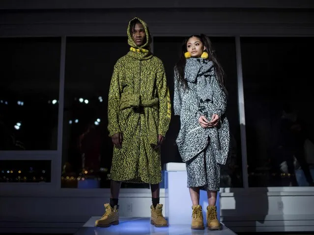 Models present creations from the Joyrich Fall/Winter 2015 collection during New York Fashion Week, February 14, 2015. (Photo by Eric Thayer/Reuters)