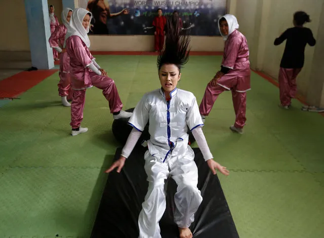 Sabera Bayanne, 20, a student of the Shaolin Wushu club, practices in Kabul, Afghanistan January 29, 2017. (Photo by Mohammad Ismail/Reuters)