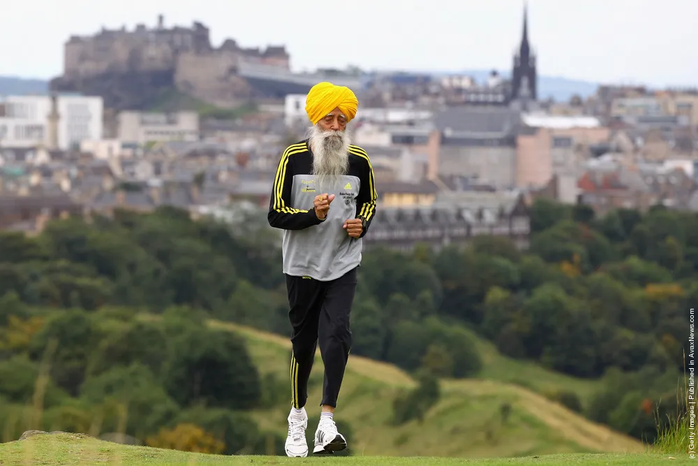 The World's Oldest Marathon Runner Fauja Singh Prepares Ahead Of The Edinburgh Marathon