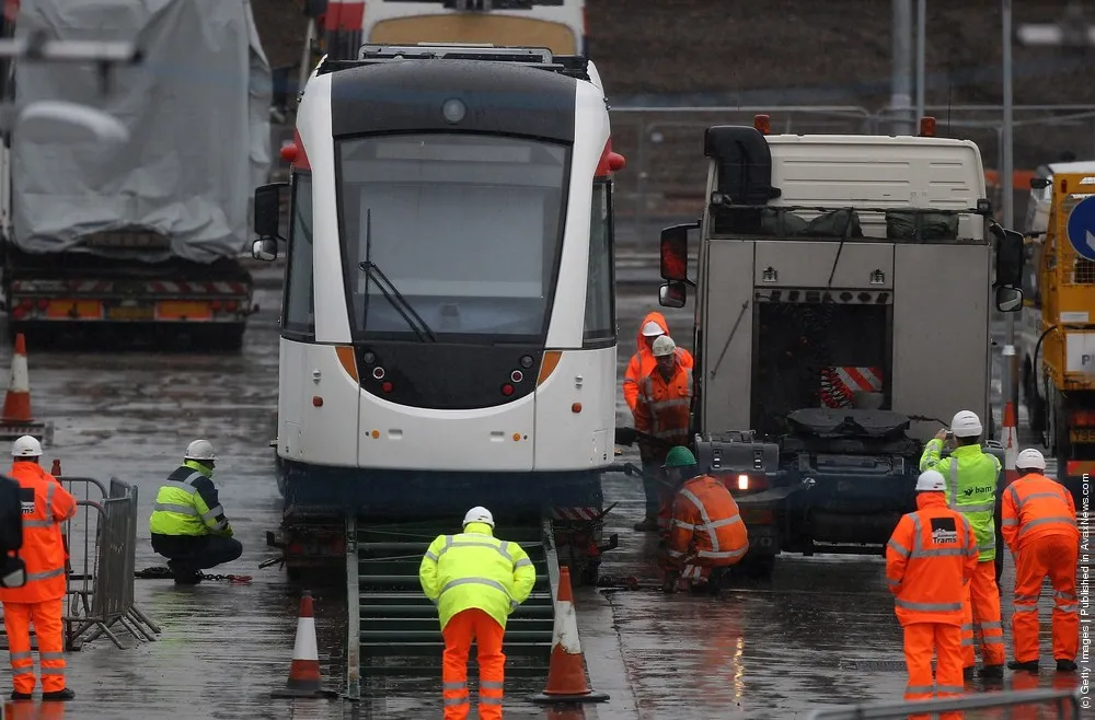 The First Tram Arrives In Edinburgh