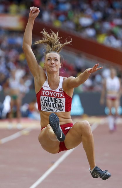 Laura Ikauniece-Admidina of Latvia competes in the long jump event of the women's heptathlon during the 15th IAAF World Championships at the National Stadium in Beijing, China, August 23, 2015. (Photo by Phil Noble/Reuters)