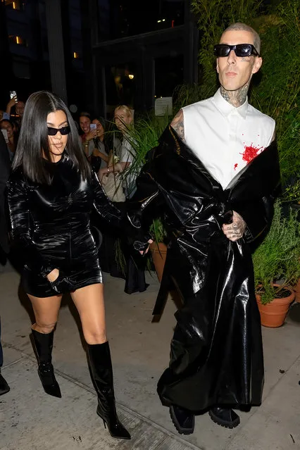 American media personality Kourtney Kardashian and American musician Travis Barker are seen arriving to VOGUE World: New York during September 2022 New York Fashion Week on September 12, 2022 in New York City. (Photo by Gilbert Carrasquillo/GC Images)