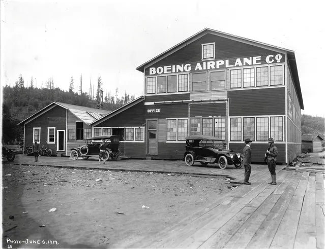 The “Red Barn”, which was part of what would later be called Boeing's Plant 1 on Seattle's Duwamish waterway and which served as a production facility starting in 1917, is shown in this publicity photo from the Boeing Company. (Photo by Reuters/Boeing)