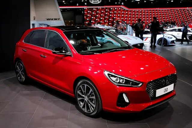 The new Hyundai i30 car is displayed on media day at the Paris auto show, in Paris, France, September 30, 2016. (Photo by Benoit Tessier/Reuters)