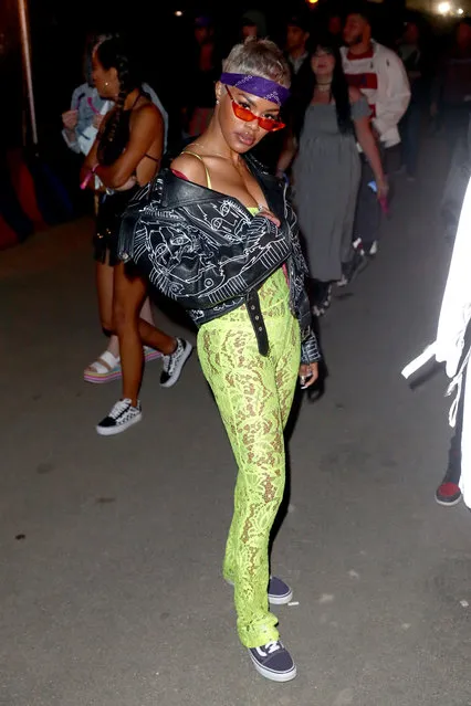 Teyana Taylor attends The Levi's Brand Presents NEON CARNIVAL with Tequila Don Julio on April 14, 2018 in Thermal, California. (Photo by Joe Scarnici/WireImage)