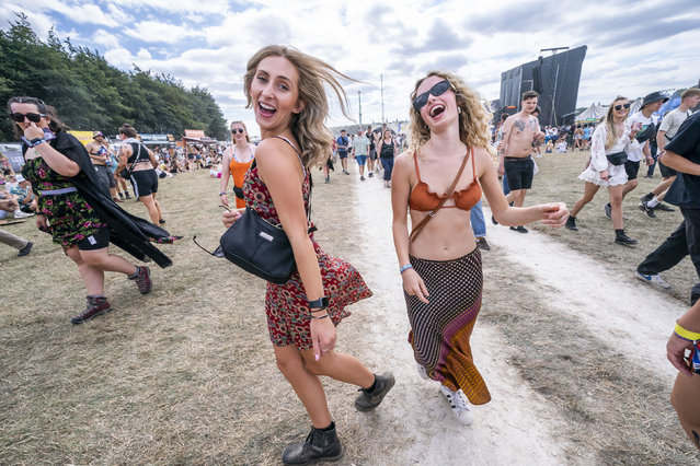 Revelers during the Leeds Festival 2022 at Bramham Park in Leeds, United Kingdom on August 26, 2022.  (Photo by Danny Lawson/PA Wire Press Association)