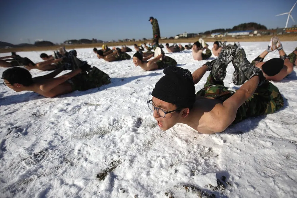 South Korean Students Participate in a Winter Military Camp in Ansan