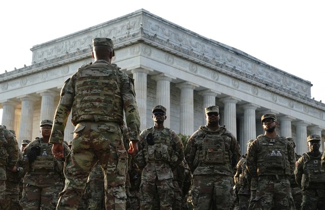 Members of the U.S. National Guard at National Mall in Washington D.C. on August 16, 2025. (Photo by Nathan Howard/Reuters)