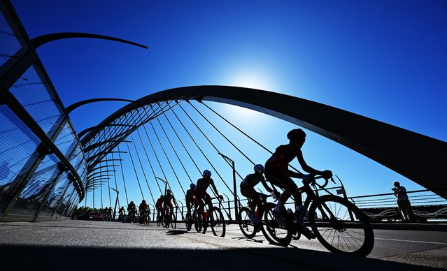 Silhouet detailed view of the peloton competing during the 85th Tour de Luxembourg, Stage 2 a 168.4km stage from Remich to Mamer on September 18, 2025 in Mamer, Luxembourg. (Photo by Tim de Waele/Getty Images)