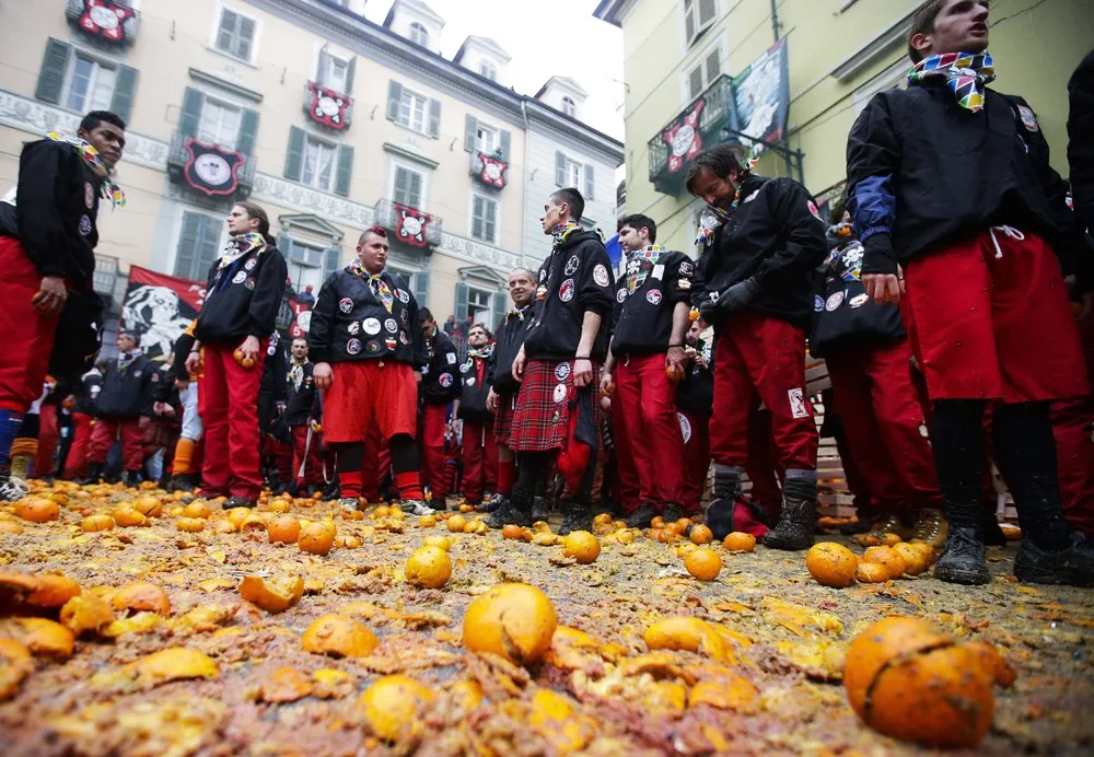 Carnival Battle with Oranges in Italy