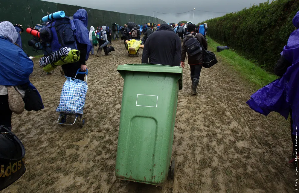 Music Fans Arrive for the Glastonbury Festival
