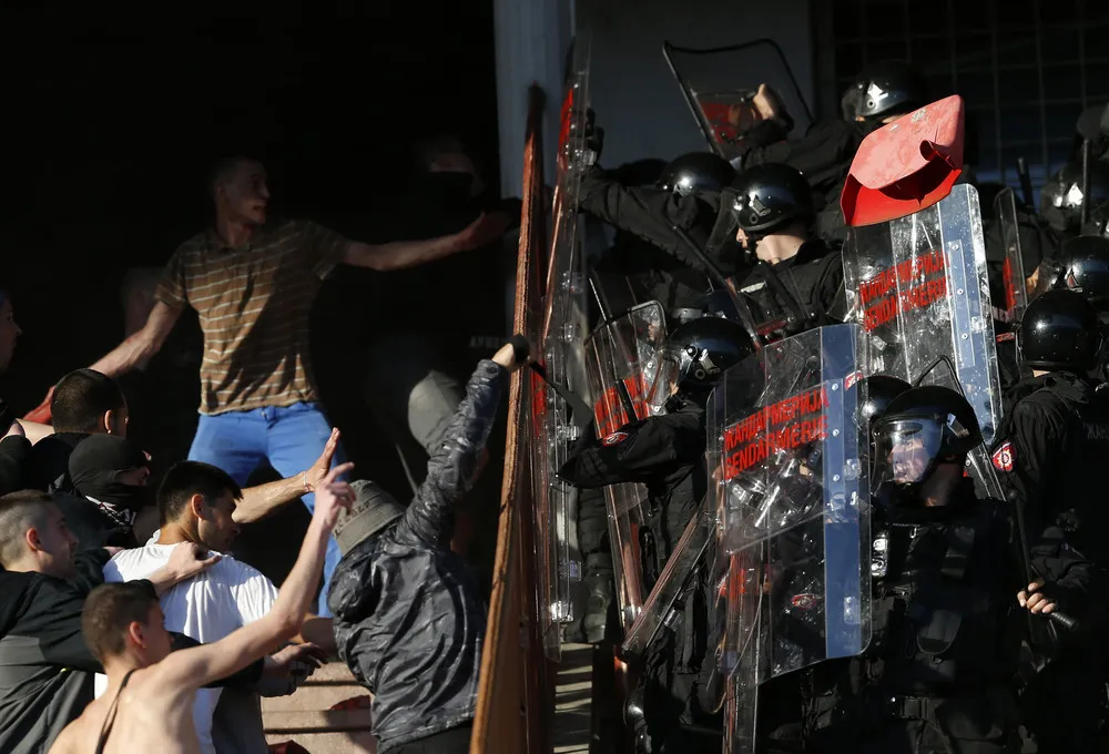 Soccer Fans Clash with Police at Belgrade Match
