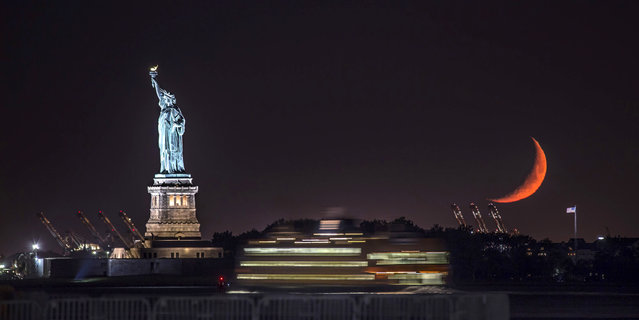 The statue of liberty in New York City, New York. (Photo by Peter Alessandria/Caters News)