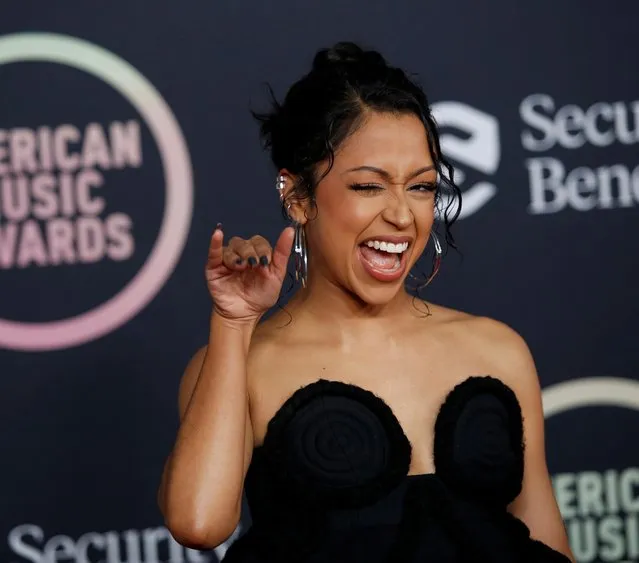 American actress, television host, comedian and YouTuber Liza Koshy arrives at the 2021 American Music Awards at the Microsoft Theater in Los Angeles, California, U.S., November 21, 2021. (Photo by Aude Guerrucci/Reuters)