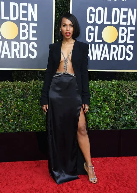 Actress Kerry Washington arrives for the 77th annual Golden Globe Awards on January 5, 2020, at The Beverly Hilton hotel in Beverly Hills, California. (Photo by Valerie Macon/AFP Photo)