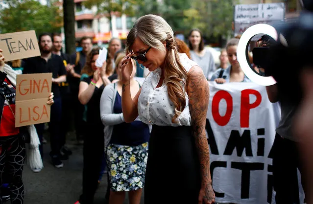 German model and reality-TV star Gina-Lisa Lohfink arrives at the court in Berlin, Germany, June 27, 2016. (Photo by Hannibal Hanschke/Reuters)