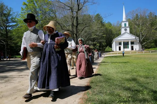 Members of the choir arrive for a naturalization ceremony, where 146 people became United States Citizens, at Old Sturbridge Village in Sturbridge, Massachusetts July 4, 2016, the United States' Independence Day. (Photo by Brian Snyder/Reuters)