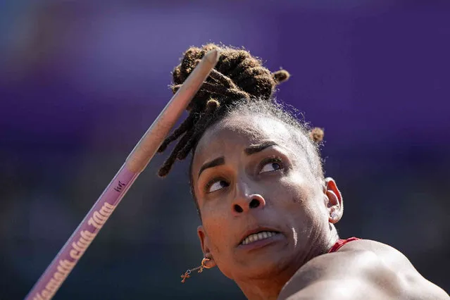 Coralys Ortiz, of Puerto Rico, competes in a qualification for the women's javelin throw at the World Athletics Championships on Wednesday, July 20, 2022, in Eugene, Ore. (Photo by David J. Phillip/AP Photo)