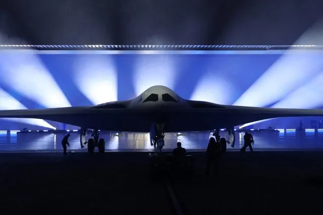 Northrop Grumman unveils the B-21 Raider, a new high-tech stealth bomber developed for the U.S. Air Force, during an event in Palmdale, California, U.S., December 2, 2022. (Photo by David Swanson/Reuters)