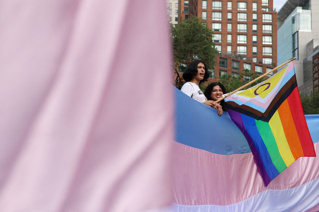People gather in Union Square after the U.S. Supreme Court upheld a Tennessee law banning some medical care for transgender youths in New York City, U.S., June 18, 2025. (Photo by Kylie Cooper/Reuters)